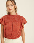 The Bambi Smocked Neck Blouse