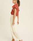 The Bambi Smocked Neck Blouse