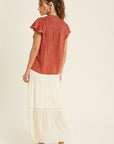The Bambi Smocked Neck Blouse