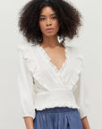 The Cassie Smocked Ruffle Top