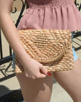 The Gianna Straw Clutch