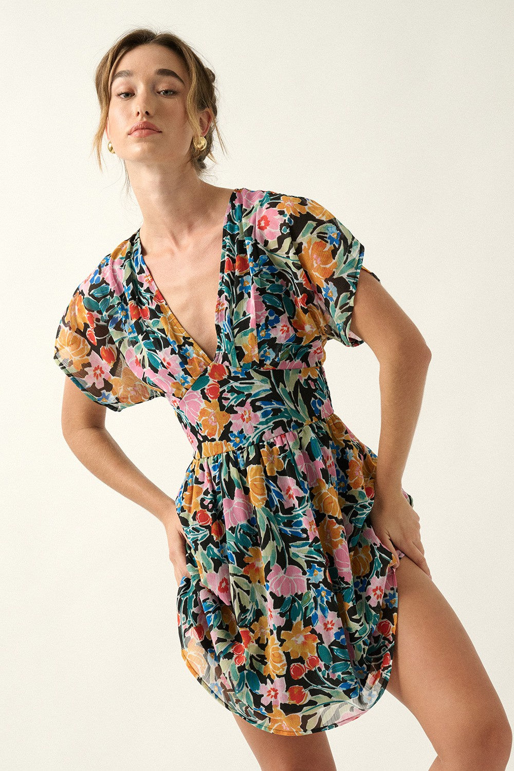 white christmas dresses The Felicity Floral Chiffon Mini Dress – Thread + Seed