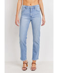 The Terri Clean High Rise Straight Leg Jeans by Just Black Denim - Light Wash