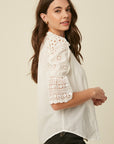 The Florence Eyelet Button Down Top