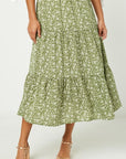 The Anita Floral Tiered Midi Skirt
