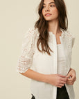 The Florence Eyelet Button Down Top