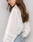 The Genevieve Lace Button Down Top