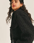 The Georgie Fuzzy Cropped Sherpa Jacket