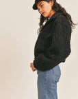 The Georgie Fuzzy Cropped Sherpa Jacket