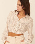 The Harlon Collared Wrap Front Top