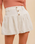 The Harlow Linen Pleated Shorts