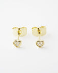Mini Heart Crystal Stud Earrings