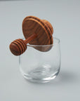Teak and Glass Mini Honey Jar