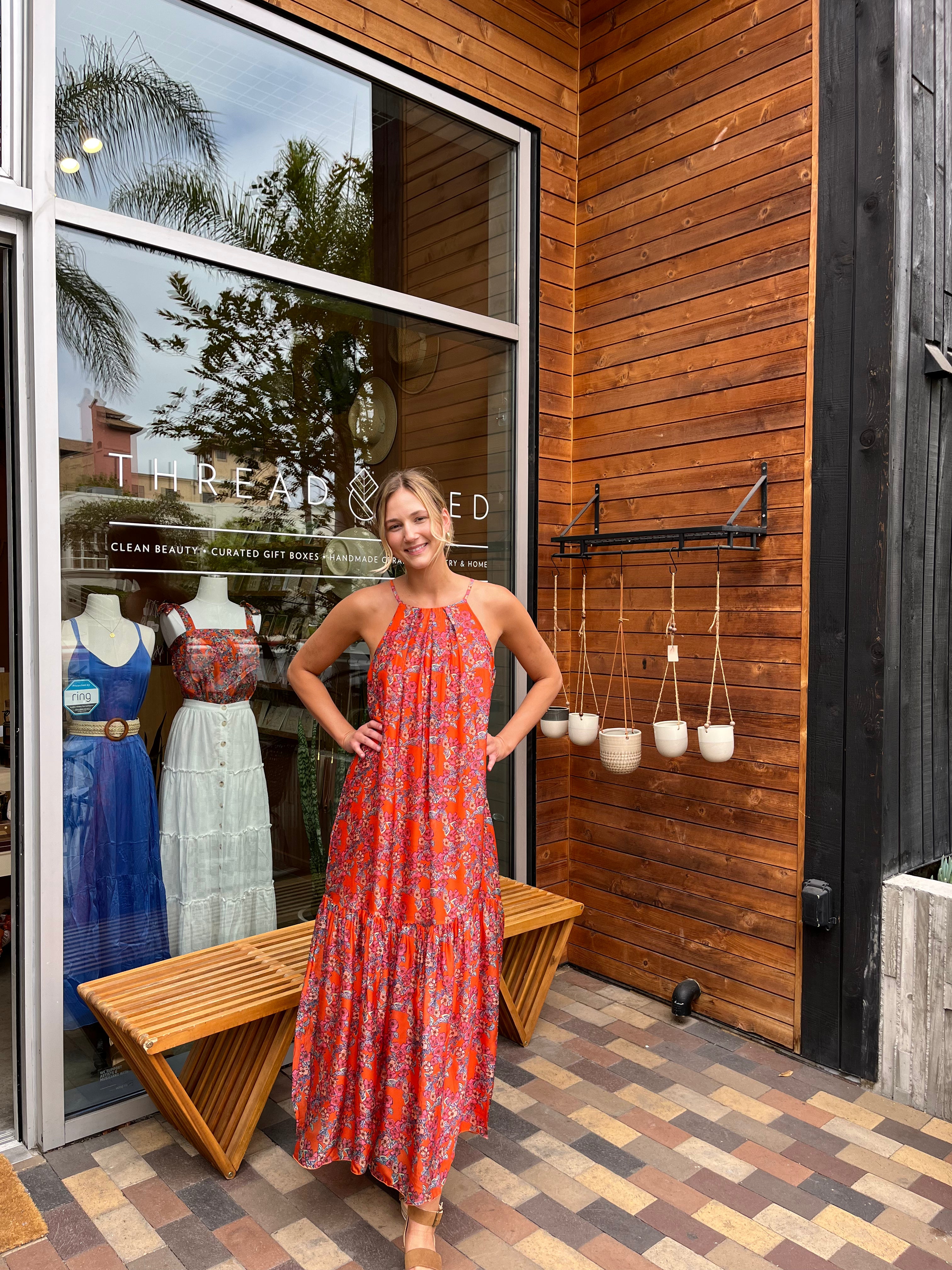 The Diana Woven Maxi Dress by FRNCH