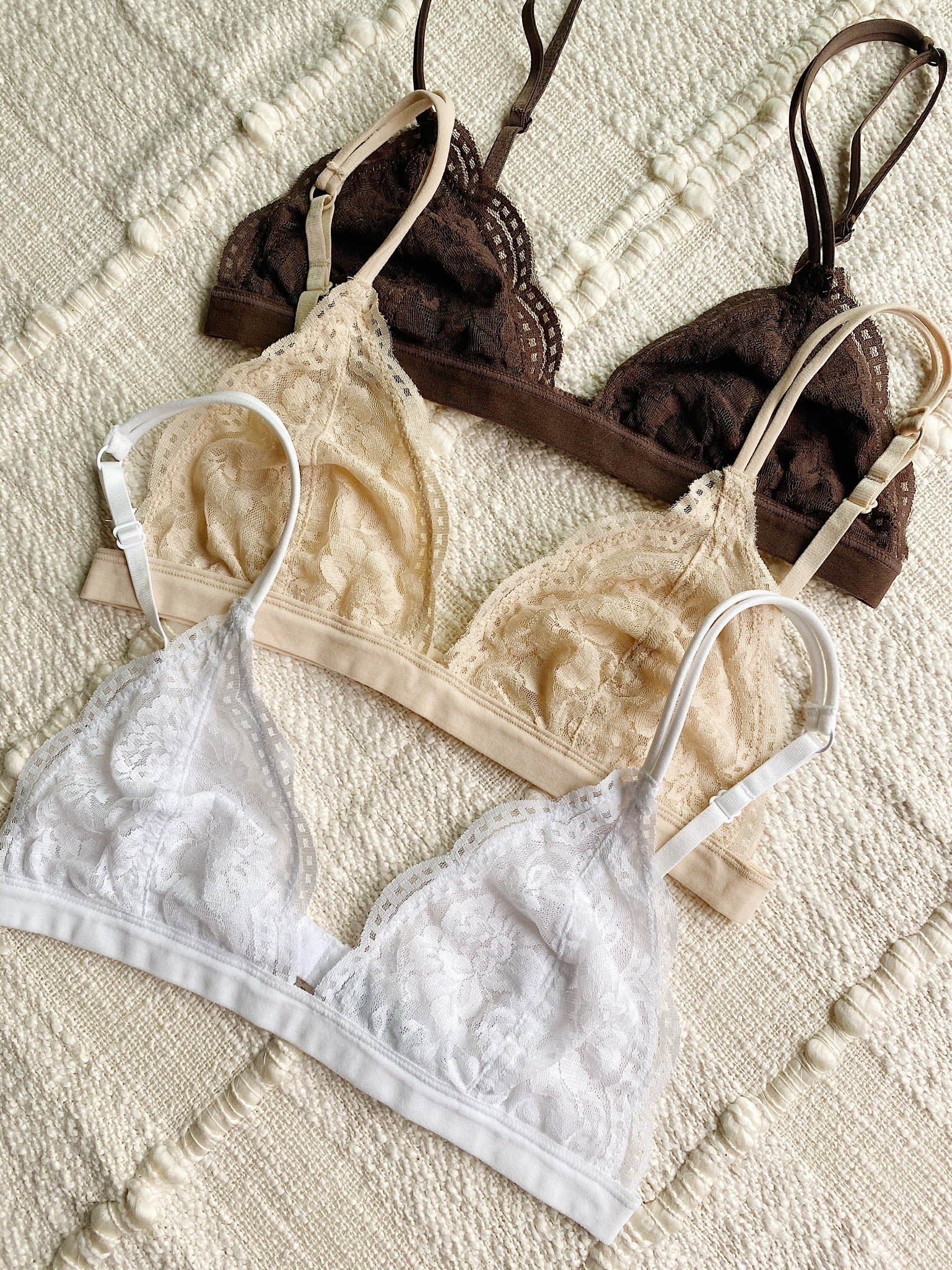 The Basic Gracie Lace Triangle Bralette – Thread + Seed