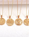 The Zodiac Engraved Coin Necklace