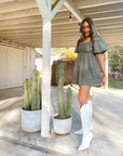 The Letty Puff Sleeve Babydoll Dress