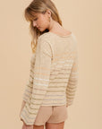 The Iris Boat Neck Striped Sweater