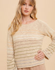 The Iris Boat Neck Striped Sweater