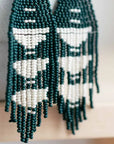 The Jade Beaded Fringe Earrings by Fair + Simple