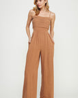 The Jayne Pleated Bodice Linen Jumpsuit