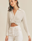 The Kristina Cropped Collared Top