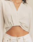 The Kristina Cropped Collared Top