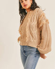 The Laini Fringe Cable Knit Sweater