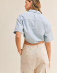 The Leah Cropped Button Up Top