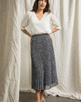 The Louie Print Pleated Maxi Skirt