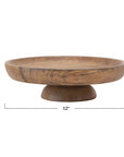 Mango Wood Footed Bowl