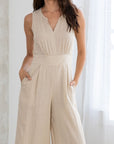The Mari Wide Leg Linen Jumpsuit