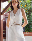 The Mariah Linen Vest + Pant Set - Sold Separately
