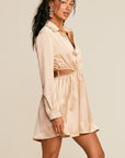 The Arlo Satin Shirt Dress
