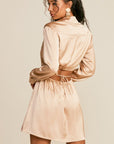 The Arlo Satin Shirt Dress