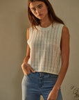 The Matilda Pointelle Knit Sweater Vest