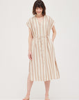 The Maura Stripe Button Down Midi Dress
