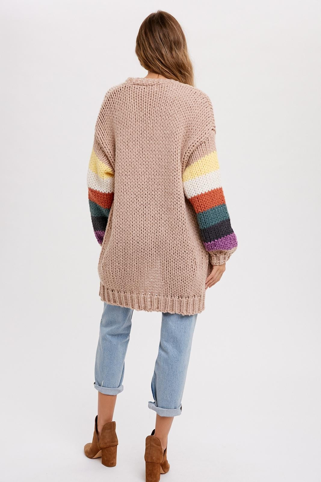 The Mia Rainbow Sleeve Cardigan Thread Seed