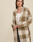 The Michele Gingham Shawl Cardigan