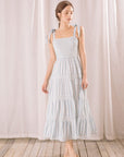 The Mika Polka Dot and Stripes Maxi Dress