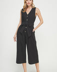 The Mindy Wide Leg Linen Jumpsuit