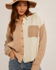 The Moya Color Block Button Up Top