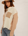 The Moya Color Block Button Up Top