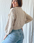The Olivia Rainbow Speckle Cropped Sweater