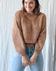 The Olivia Rainbow Speckle Cropped Sweater