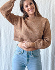 The Olivia Rainbow Speckle Cropped Sweater
