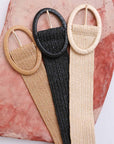 The Raffia Oval Buckle Belt