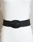 The Raffia Oval Buckle Belt