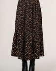 The Heidi Pleated Leopard Midi Skirt