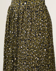 The Heidi Pleated Leopard Midi Skirt